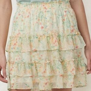 LC Lauren Conrad Daydream Floral Mini Skirt Jackie Fleurs XXL